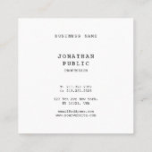  Nostalgische Retro Klassieke look Elegant Clean Vierkante Visitekaartje (Achterkant)