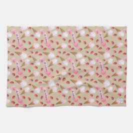 Nostalgische Retro Pastelkleurige Aardbeien Ijszaa Theedoek