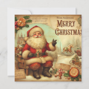 Nostalgische Retro Sinterklaas Vrolijk Kerstfeest Feestdagenkaart