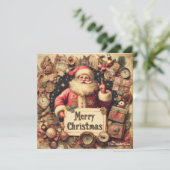 Nostalgische Retro Sinterklaas Vrolijk Kerstfeest Feestdagenkaart (Staand voorkant)