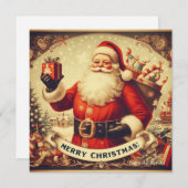 Nostalgische Retro Sinterklaas Vrolijk Kerstfeest Feestdagenkaart (Voorkant / Achterkant)