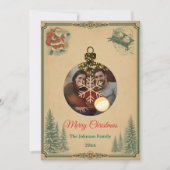 Nostalgische  retro stijl kerst Kaart (Voorkant)