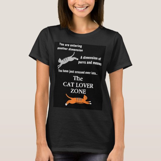 Nostalgische Retro "THE CAT LOVER ZONE" T-shirt (Voorkant)