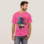 Nostalgische Retro Video Game Joysticks T-shirt en (Voorkant volledig)