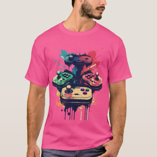 Nostalgische Retro Video Game Joysticks T-shirt en