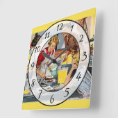 Nostalgische  Retro Women Kitchen Clock Vierkante Klok (Hoek)