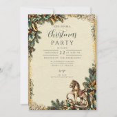 Nostalgische Rocking Horse Winter Kaart (Voorkant)