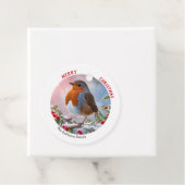 Nostalgische Rode Roodborst Winter Waterverf Kerst Bedankjes Labels (In situ)