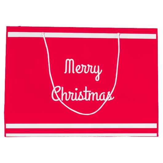 Nostalgische rode witte Sjabloon Verwarde kersttek Groot Cadeauzakje (Achterkant)