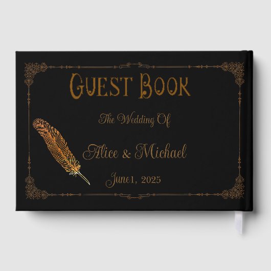 Nostalgische  romantische huwelijksfantasie gastenboek (Achterkant)