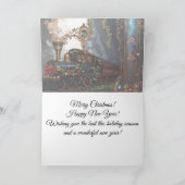 Nostalgische Romantische Victoriaanse Kersttrein Feestdagen Kaart (Binnen)