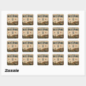 Nostalgische Route 66 Landmark Kunst Vierkante Sticker (Vel)