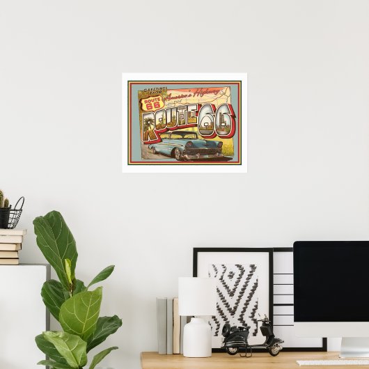 Nostalgische Route 66 Poster (Thuiskantoor)