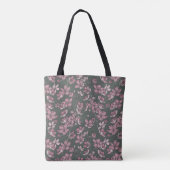 Nostalgische Roze Bloemen Beste Mam Ooit Aangepast Tote Bag (Achterkant)
