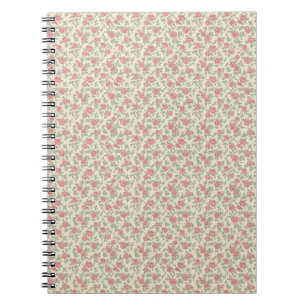 Nostalgische roze en saliegroene utility bloemen u notitieboek