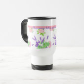 Nostalgische roze rozen en lavenderscenten van de  reisbeker (Voorkant links)