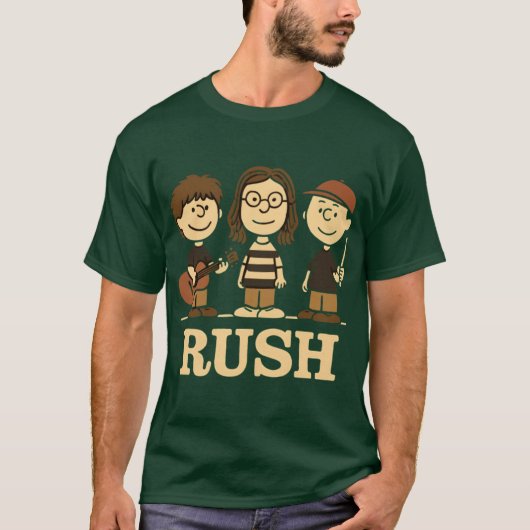 Nostalgische Rushrio In Peanuts vriend retro retro T-shirt (Voorkant)