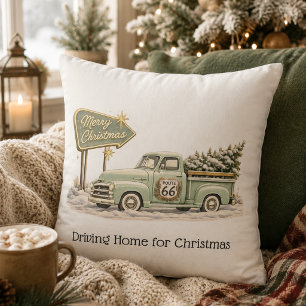 Nostalgische Sage Kerst Thuiscoming Kussen