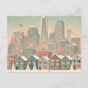 Nostalgische San Francisco Kerstmis - Vakantie Cha Feestdagenkaart