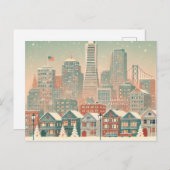 Nostalgische San Francisco Kerstmis - Vakantie Cha Feestdagenkaart (Voorkant / Achterkant)