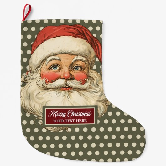 Nostalgische Santa Claus Holiday Stocking Gift Grote Kerstsok (Voorkant)