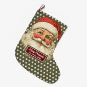 Nostalgische Santa Claus Holiday Stocking Gift Grote Kerstsok (Voorkant (Hangend))