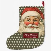 Nostalgische Santa Claus Holiday Stocking Gift Grote Kerstsok (Achterkant)