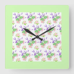 Nostalgische scents of Summer Pattern Wall Clock Vierkante Klok