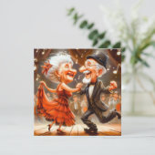 Nostalgische Senior Dance Party Kaart (Staand voorkant)