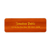 Nostalgische Sjabloon Elegant Walnut Wood Gold Scr Etiket (Voorkant)