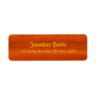 Nostalgische Sjabloon Elegant Walnut Wood Gold Scr Etiket