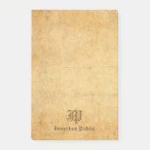 Nostalgische sjabloon elegante kalligrafie monogra post-it® notes (Voorkant)