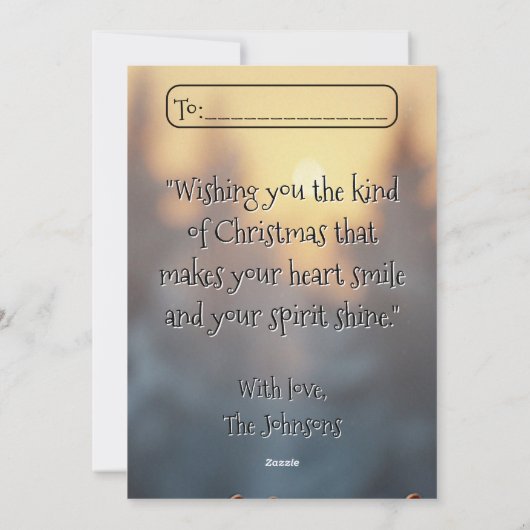 Nostalgische sneeuwman en vrolijk sneeuwkind feestdagenkaart (Achterkant)