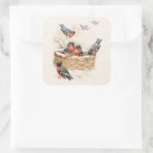 Nostalgische  sneeuwvogels vierkante sticker (Tas)