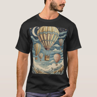 Nostalgische Soar: luchtballonnen in kunst T-shirt