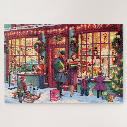Nostalgische Speelgoed-kerstwinkel Legpuzzel (Horizontaal)