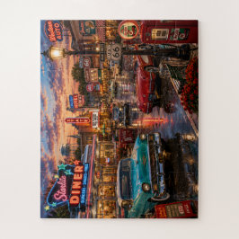 Nostalgische stad uit de jaren 50/60 — Legpuzzel
