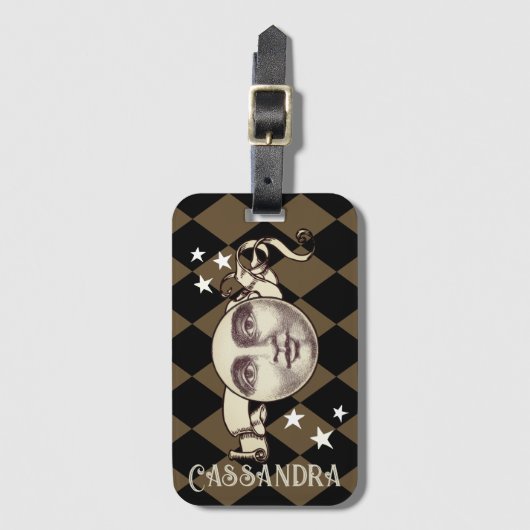 Nostalgische  Steampunk Fantasy Bagagelabel (Voorkant (verticaal))