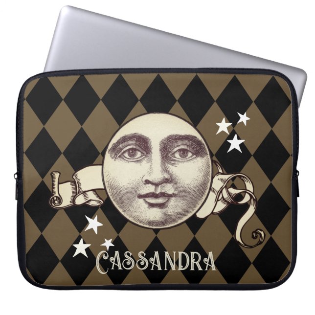 Nostalgische  Steampunk Fantasy Laptop Sleeve (Voorkant)