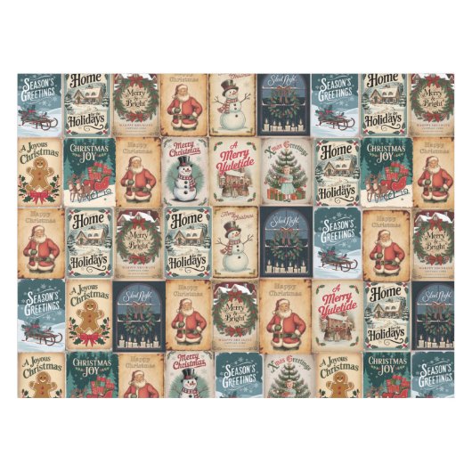 Nostalgische  stijl Kerstvakantie Gift Bag Tafelkleed (Voorkant (Horizontaal))