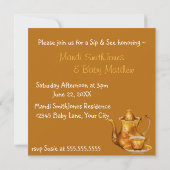 Nostalgische Tea Time Sip en zie Baby shower Kaart (Achterkant)