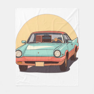 Nostalgische toekomstige auto met radio fleece deken