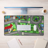 Nostalgische track tapijt auto weg, jaren 90 Jeugd Bureaumat