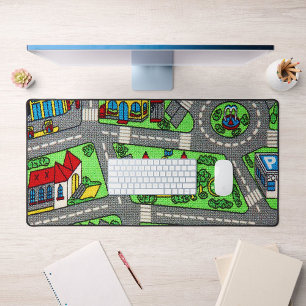 Nostalgische track tapijt auto weg, jaren 90 Jeugd Bureaumat