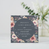 nostalgische tuin floral square Wedding Kaart (Staand voorkant)