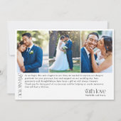 Nostalgische Type Volledige Bloed en Fotostrip Huw Bedankkaart (Achterkant)