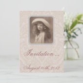 Nostalgische uitnodiging: Herinnering - Victoriaan Kaart (Staand voorkant)