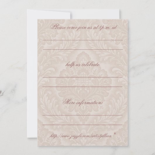 Nostalgische uitnodiging: Herinnering - Victoriaan Kaart (Achterkant)