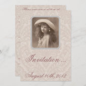 Nostalgische uitnodiging: Herinnering - Victoriaan Kaart (Voorkant / Achterkant)