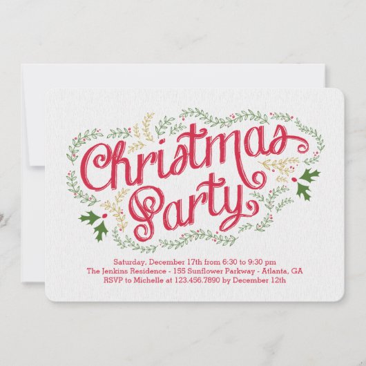 Nostalgische uitnodiging voor kerstfeest (Voorkant)